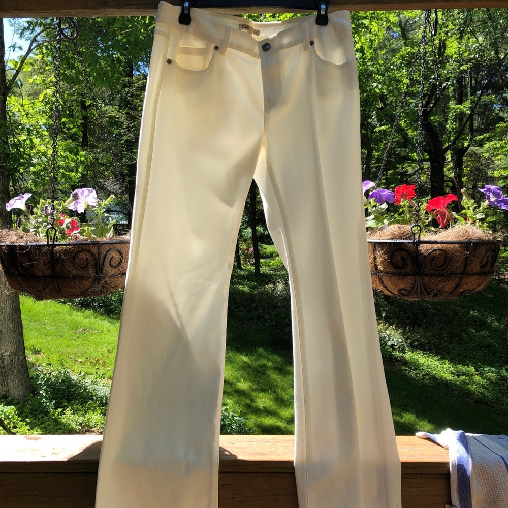 CAbi Long White Jeans